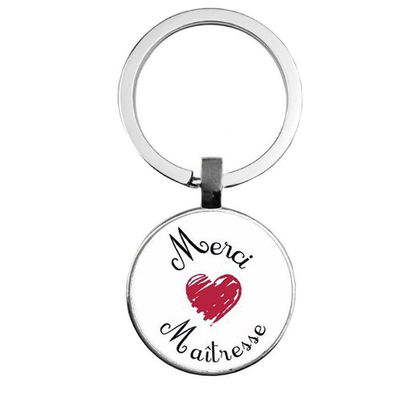 Wholesale of 25MM Time Gemstones Alloy Keychain